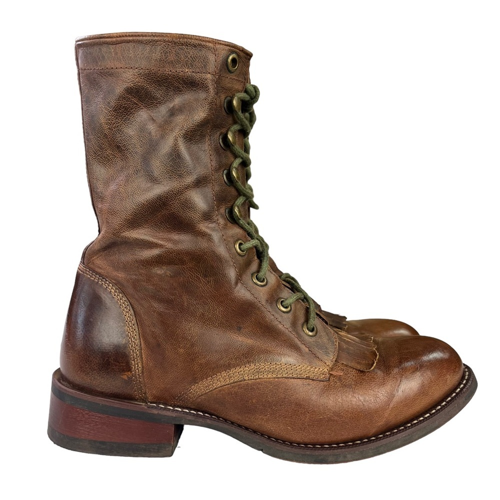 Laredo Brown Leather Lace-Up Boots